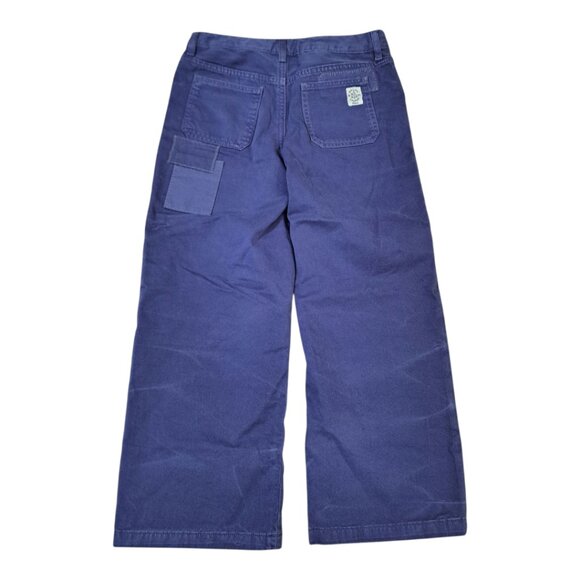 Polo Ralph Lauren Girl Patchwork Wide Leg Cotton Twill Blue Pants Boho Sz 12 - Picture 2 of 7